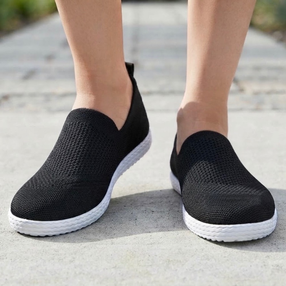 Tommy Bahama Black Knit Slip On Memory Foam Sneakers Shoes 9 40 683974 270280